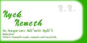 nyek nemeth business card